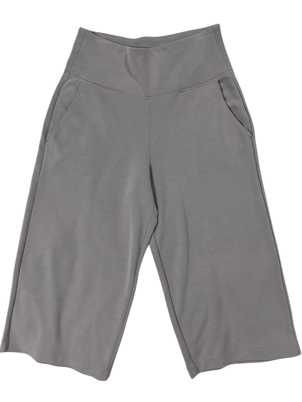 Athleta Seasoft Wide Crop Pants S/P Gray High Rise Wide Leg Lounge Athleisure